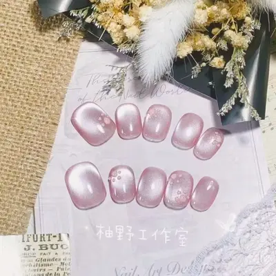 Handmade Short Press-On Nails, New Year Style