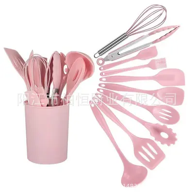 11-piece silicone kitchen utensil set non-stick cooking spatula cooking scraper oil brush kitchen cooking spatula in stock - 10