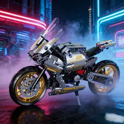 Baoma Motorcycle Building Block Mechanical Model Set, Kids Motorcycle Toy - 8
