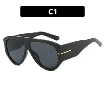 Große Pilot-Sonnenbrille im T-Stil für Damen