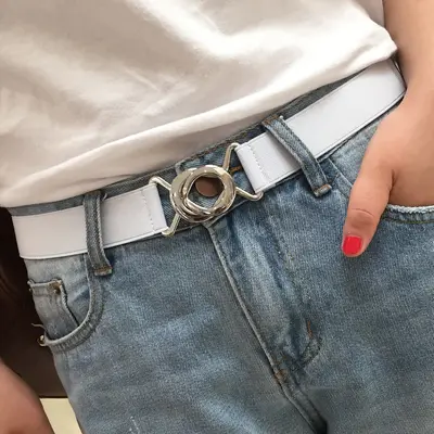 3 cm genişliğinde yeni kadın elastik kemer basit çok yönlü etek pantolon kemeri elastik çizgili ayarlanabilir