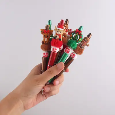 Bunter Weihnachts-Gelstift mit Silikonperlen
