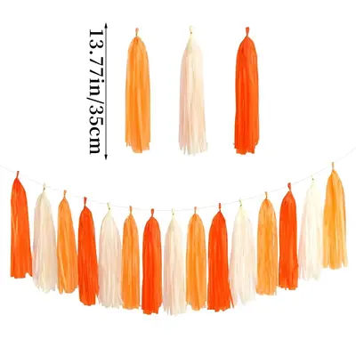 Thanksgiving Party Decoration Set with Triangle Banner and Paper Flower Balls - 9