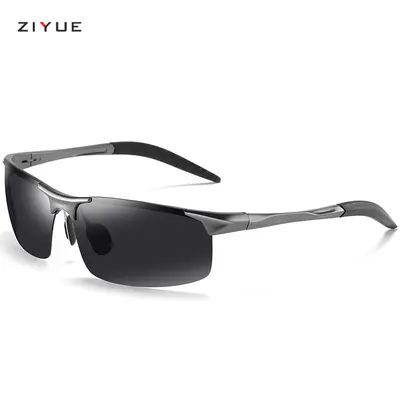 Men's Polarized Metal Retro Half-Frame Sunglasses, Model 8177 - 5