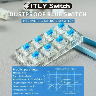 iTLY机械键盘焊接拔轴体防尘青轴红轴黑轴茶轴十字轴爆款 - 6