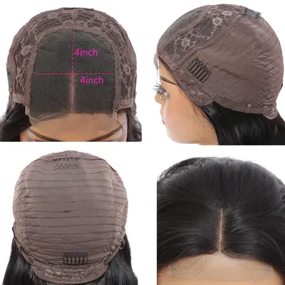 4x4 Lace-Closure Echthaar-Perücke Vollkopf - 7
