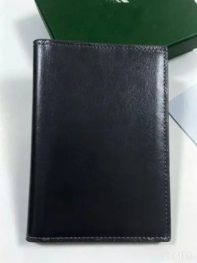 Dog tooth style genuine leather passport wallet, multifunctional card slots - 7
