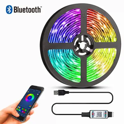 5V RGB LED Strip 5050, Bluetooth APP Control, USB, Self-Adhesive - 9