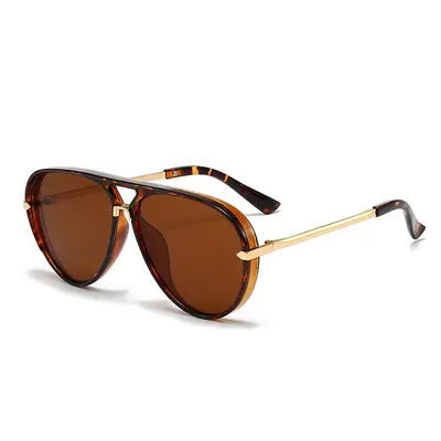 Retro Double-Bridge Large Frame Toad Sunglasses for Cycling - 12
