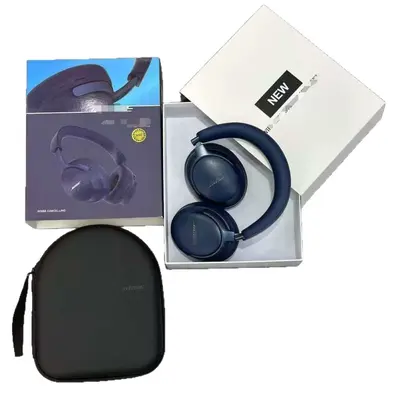 QC55 Bluetooth Over-Ear Headphones, Foldable with Leather Pouch