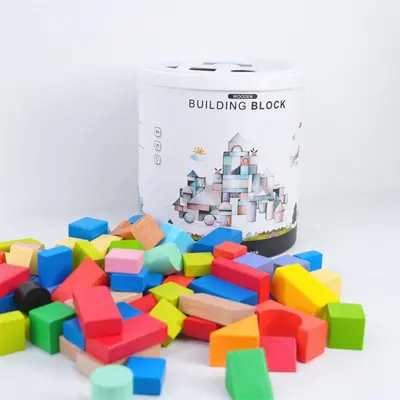 100-Piece Beech Wood Building Blocks, Early Education, Solid Wood, Eco-Friendly - 3