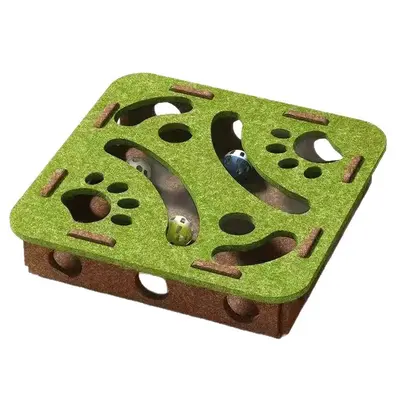Cat Felt Maze Box Toy, Durable, No-Shedding Scratch Board - 6