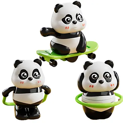 Dönen Panda Atlama İpi, Çin Tarzı Yaylı Panda Figürü, Erken Eğitim Oyuncağı - 6