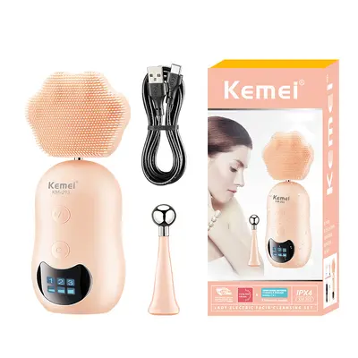 Kemei KM-293 Facial Cleansing Brush - Face Cleansing Device with Lifting and Massage Functions, Portable Electric Facial Cleanser - 7