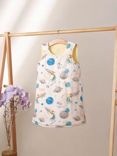 Pure Cotton Children's Sleeping Bag for Spring and Autumn, Sleeveless