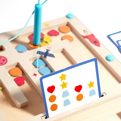 Magnetic Logic Board Game for Children with Four-Color Shapes - 4