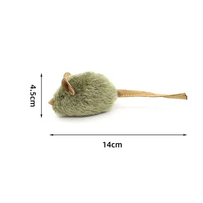 Plush Realistic Squeaky Electric Mouse Cat Toy - 7