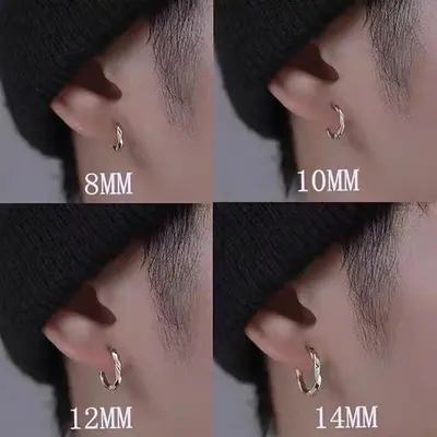 Silver Möbius stud earrings, 999 sterling, unisex - 4