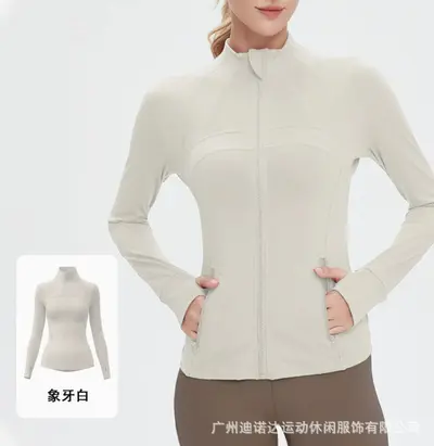 TATABLANOM Fitness-Oberteil mit Jacke, atmungsaktiv, elastisch, mit Taschen, Lauf-Yoga-Set - 11
