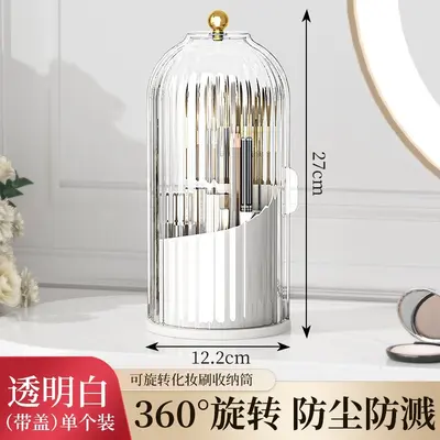 Drehbare Kosmetik-Aufbewahrungsbox, transparenter Schreibtisch-Organizer - 6