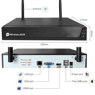 Tuya Wireless Smart 2 Megapixel HD Network Package NVR Manufacturer Wholesale 4-Piece Security Camera Set