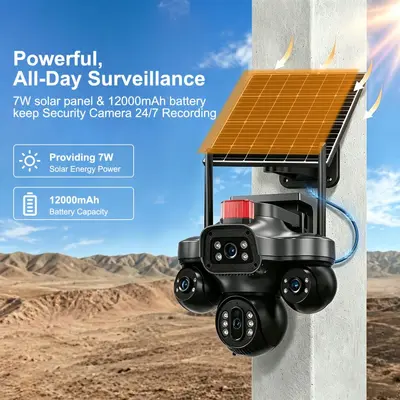 4G AOV triple screen camera, full-color night vision, WiFi