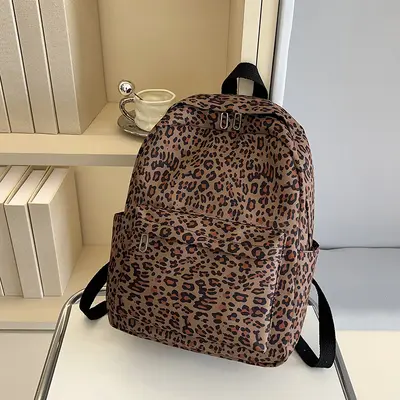 Printed Canvas Backpack for Students, Unisex Schoolbag, Outdoor Travel Bag - 10