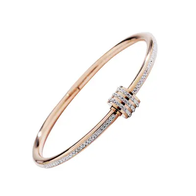 Gypsophila Titanstahl-Armband mit kleinem Taillenbund für Frauen, hochwertiges flaches Ring-Armband, Handschmuck-Armband, zugänglicher Luxus im Nischensegment
