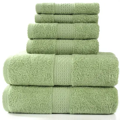 Saf pamuklu havlu, emici banyo havlusu, 6 parçalı set - 11