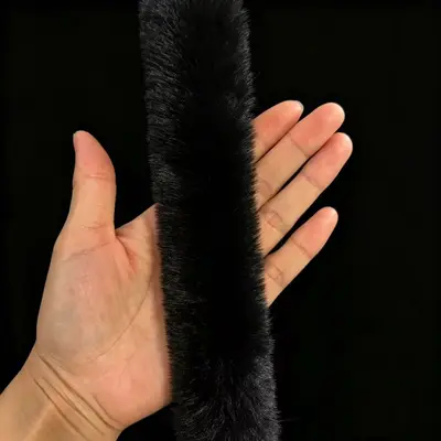 Faux Rabbit Fur White Trim Strip for Winter Clothing and Hat Decoration - 8