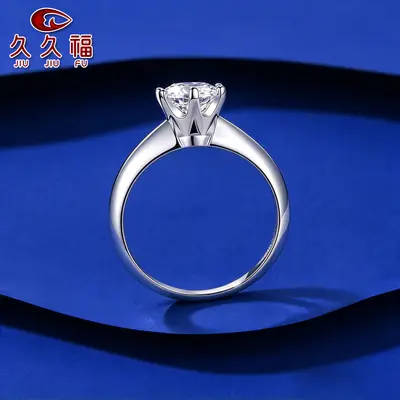 银饰925纯银六爪闭口莫桑石戒指 厂家批发925纯银莫桑石空托戒指