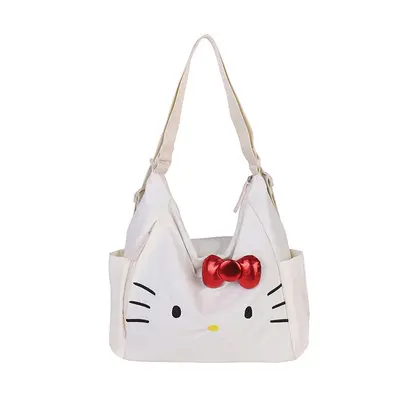 Cross-border Nylon Women's Bag 2026 New Style Large Capacity Cute Little Cat Single Shoulder Bag Bow Tote Bag Backpack - 7