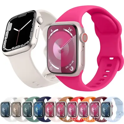 Silicone Sport Band for Apple Watch Series 1-10, Figure-8 Buckle