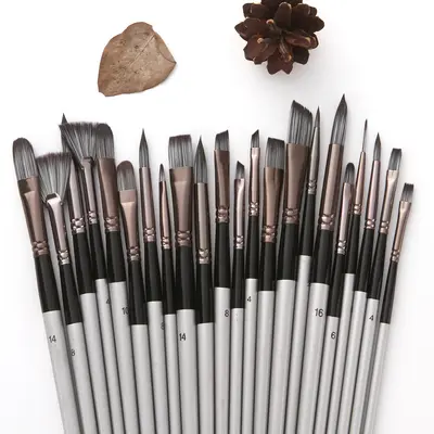 24-piece brush set for canvas, oil and watercolor - 2