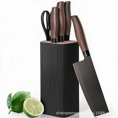 Kitchen Knife Set Stainless Steel Non-Stick 6-Piece Wood Handle - 6