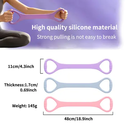 8 Şekilli Ev Tipi Silikon Fitness Direnç Bandı, Kol ve Sırt Antrenmanı - 4