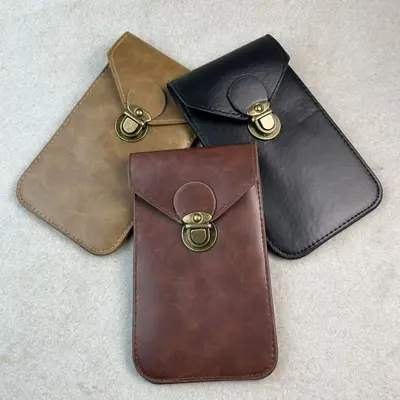 Best-selling Men's Vertical Casual Phone Pouch Belt Bag Slim Mini Multifunctional Sports Crossbody Bag Wholesale