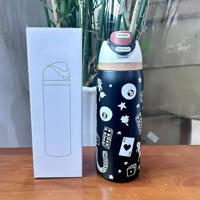 Owala-Stil Thermobecher mit Früchtebehälter, doppelwandig vakuumisoliert, großes Fassungsv - 13