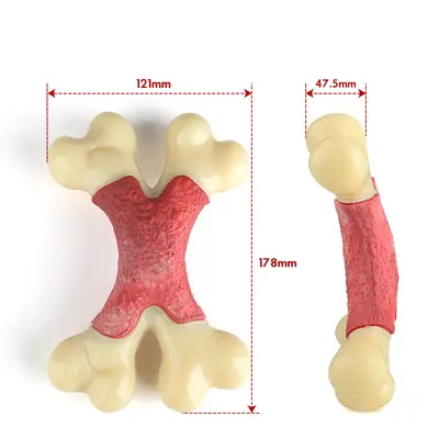 Double Bone Chew Toy for Dogs, Bacon Flavor, Durable