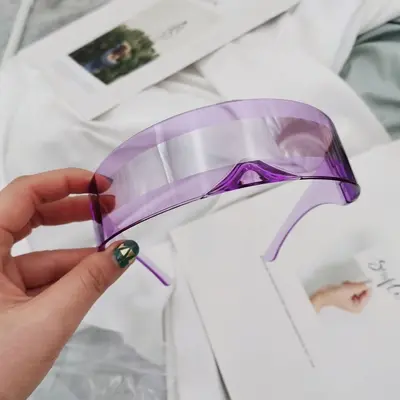 Damen-Partysonnenbrille, einteilig, Sci-Fi-Stirnband-Design - 13