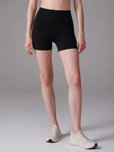 Damen-Yoga-Shorts, hoher Bund, Bauchkontrolle und Po-Lift, eng anliegend