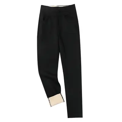 Damen-Bleistifthose mit hohem Bund, elastisch, gefüttert, Übergröße - 6