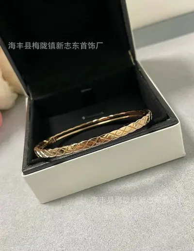 Coco diamond pattern bracelet, narrow and wide band options, rose gold