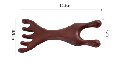 Horn massage comb five-prong small rake head neck eye body massage scraping face meridian massage comb - 13