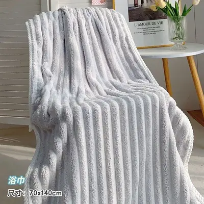浴巾女吸水速干掉毛超大加厚洗澡毛巾珊瑚绒干发帽家用三件套 - 9