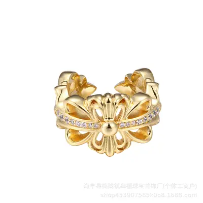 S925 Silver Cross Ring, Classic, Unisex, Vintage Style - 12