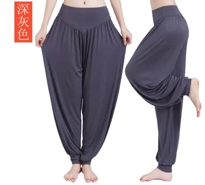 Loose Modal Yoga Pants with Cuffs for Dance and Tai Chi - 10