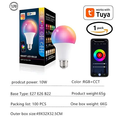 Sınır ötesi özel Tuya akıllı tavan lambaları, Alexa Tuya akıllı ampulleri WiFi ampul üreticisini destekler. - 4