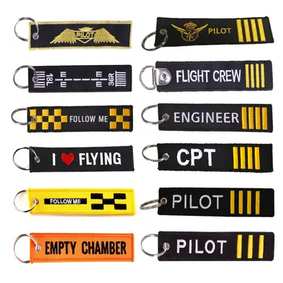 Embroidered Pilot Crew Keychain, Souvenir Gift - 4