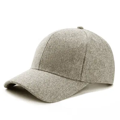 Cross-Border Korean Style Wool Baseball Cap with Large Head Circumference Custom Embroidered Logo Women's Sun Protection Visor Hat Men